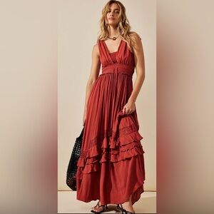 Free People Vibrant orange Maxi Dress